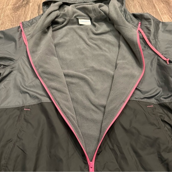 Columbia Jacket Women Gray Hooded Flash Forward Fleece Lined Windbreaker Golf S - Picture 8 of 12